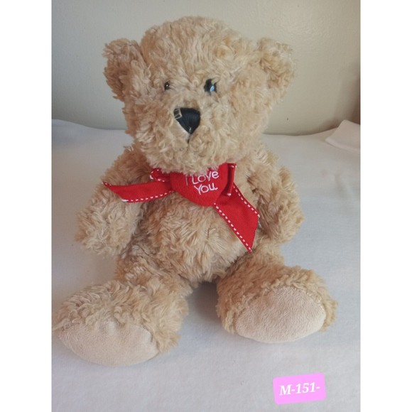 Vintage 2010 Valentine's Day Plush Stuffed Animal Bear I Love You Red Ribbon ,11 - Picture 1 of 4